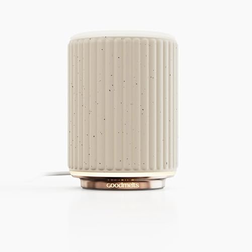 Image of Halo Electric Scented Wax Warmer | Scents 600Sq.Ft Space | Auto-Off Timer | Handmade Ceramic Body | 3-Ambient Light Settings | Safe, Smoke-Free, Natural Fragrance (Speckled White)