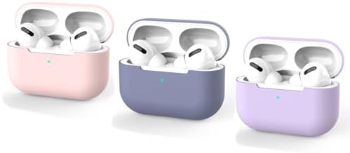 3 Pcs Set (Pink+2 Purple) Case for AirPods Pro 3 (2025), Men Women Ultra Thin Soft Silicone TPU Solid Colors Earphone Cover Skin Earbud Protection Wireless Charging Cover for AirPods Pro 3 image 3