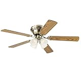 Ciata Lighting 52 Inch Contempora IV Antique Brass Finish Indoor Ceiling Fan with Dimmable LED Light...
