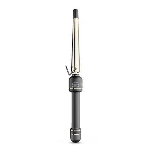 HOT TOOLS 24K Gold Extended Barrel Oval Tapered Curling Wand for Bouncy Curls | No Clamp for Quick and Easy Styling, Fan-Favorite 24K Gold Technology for Long-Lasting Results