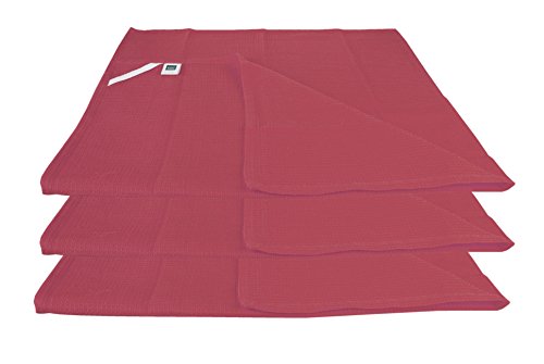 kela 3er Set Baumwoll-Geschirrtücher Diego (50x72 cm) in Alt-Rot aus Waffelpique mit Aufhänglasche
