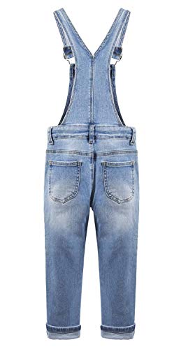 Image of KIDSCOOL Girls Denim Overalls Jeans Adjustable Straps Bib Jumpsuit Pants