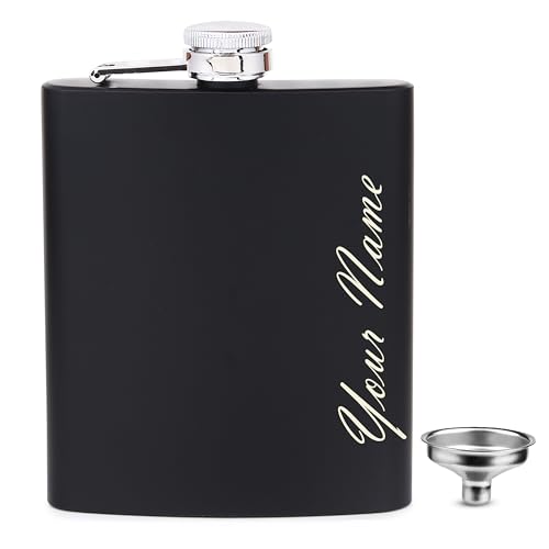Image of Celebr8 Personalized Hip Flask for Liquor Stainless Steel (210 ML) | Custom Name Engraved Whiskey, Vodka & Wine Pocket Bottle | Beverage Holder for Men | Gift for Dad, Husband, Boyfriend & Friend