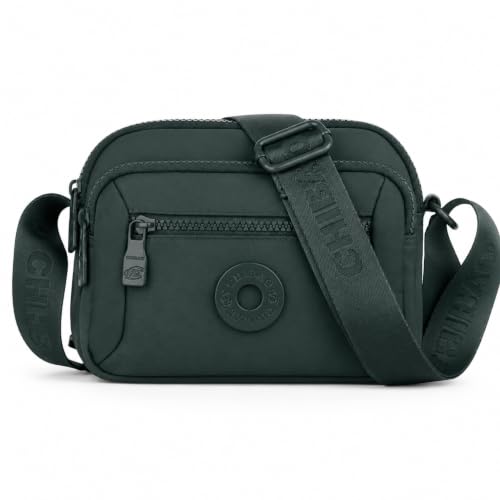 Image of TS WITH TECHSUN Small Crossbody Shoulder Bag for Women, Multi-Pocket Nylon Travel Handbag Messenger Purse, Adjustable Strap, Lightweight, Zipper Closure (21(L) X 16(H) X 9 (W) CM)