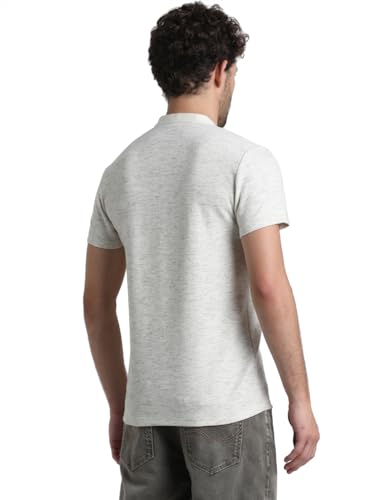 Image of Jack & Jones Men's Cotton Blend Henley Style Solid Slim Fit T-Shirt