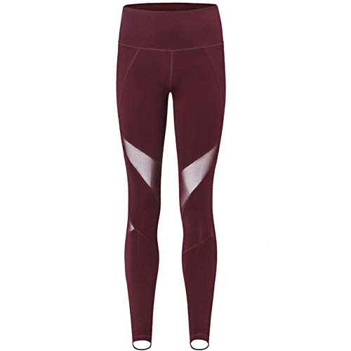 MHDE Women's Yoga Sports Pants Outdoor Fitness Walking Leggings with High Waist Running Workout Elastic Quick-Drying Fashion,Red-M