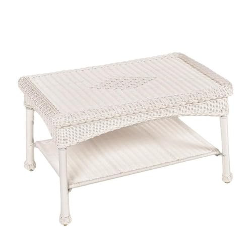 Best White Wicker Coffee Table for Sale: Top Stylish Picks Reviewed 2 Pemberly Row Wicker Patio Coffee Table in White