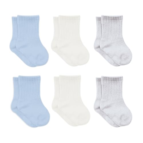 Image of bistyle Baby Grip Ankle Socks 6 Pairs | Newborn Infant Toddlers Sock Organic Cotton | Kids Boys Girls Ankle