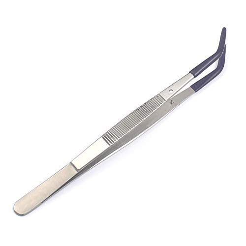 Ddp college tweezers with rubber tips pvc coated tips bent tip tw…