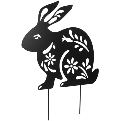 Toddmomy 09P5S42EHFJFUQU09Q Rabbit Ground Plug Garden Rabbit Decorations Bunny Garden Stake Metal Rabbit Sign Stake Outdoor Ground Ornaments Decorative Insert Stake Garden Rabbit Stake Sculpture Lawn Decor cover