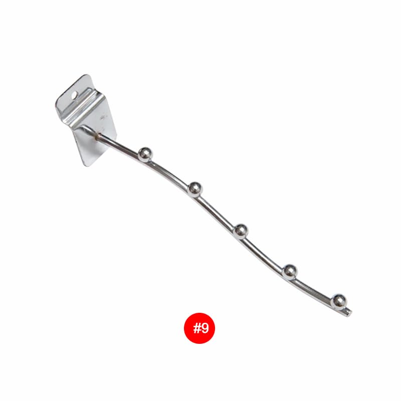 Generic 2pcs Display Hooks Shelf Bracket Fit 15x30/25x30mm Square Tube Grid Wall Bracket Supermarket Store Slatwall Display Hook - (Color: 9)