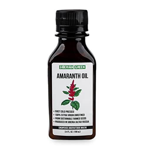 Siberian Amaranth Oil | 100% Natural Extra Virgin Cold Pressed 100 ml / 3.4 fl oz | Unrefined Raw No-GMO Vegan | Exclusive Squalene