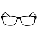 VINTAGE Designer Style Rectangle Frame Clear Lens Eyeglasses (Black, Clear)