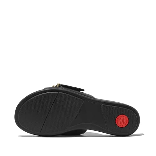 Image of FitFlop Gracie Maxi-Buckle Leather Slides