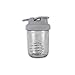 Nutristrength Shaker proteinowy kubek butelka na wodę - 45 ml szklana butelka na wodę szara pokrywka | Zawiera drucianą kulkę do gładkich wstrząsów