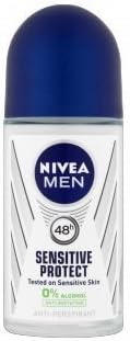 Nivea for Men Sensitive Protect 48 Hr. Anti-perspirant Roll-on Deodorant. 50 Ml. (Pack of 3)