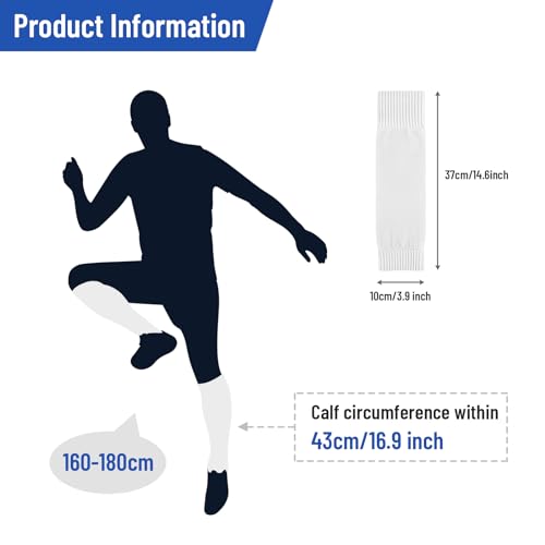 Peaken Football Sock Sleeve, 3 Pair Team Leg Sock Black Sock Sleeve Football for Football Running or Training Beginner (Adult - Image 2