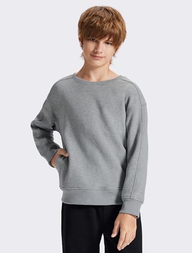 Unisex Boy's Winter Warm Sherpa Lined Crewneck Pullover Sweatshirt Fleece Casual Fashion Sweatshirts4