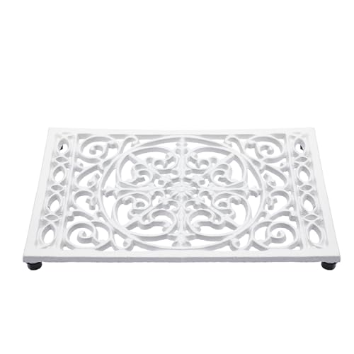 OLegei Dessous de Plat rectangulaire en Fonte Vintage avec Pattes en Caoutchouc protéger Les Plats Chauds Support pour Casserole pour la Cuisine et la Table...