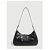 QWINEE Women's Vintage Buckle Shoulder Bag Y2K Punk PU Leather Handbag Clutch Purse