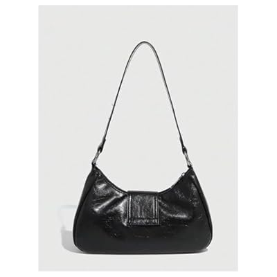 QWINEE Women's Vintage Buckle Shoulder Bag Y2K Punk PU Leather Handbag Clutch Purse