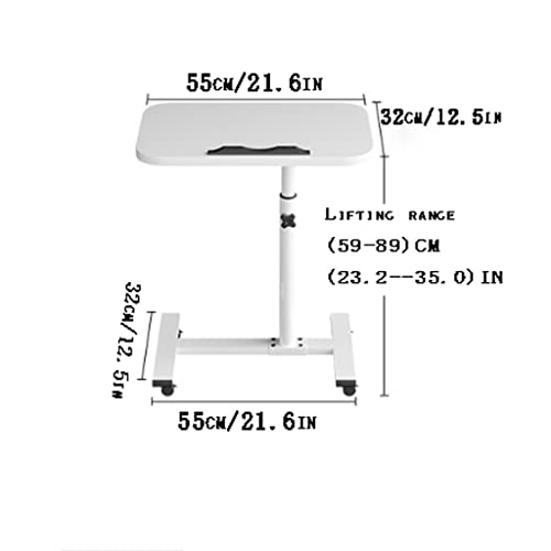 Mesa auxiliar en forma de C con ruedas ajustable y plegable para sofa color A 2