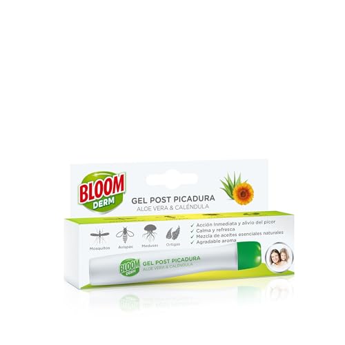Bloom Derm Gel Post Picadura Con Aloe Vera, gel que alivia de manera rápida y eficaz el escozor por las picaduras de insectos