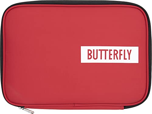 BUTTERFLY Pokrowiec na rakietkę do tenisa stołowego Logo Case | Pokrowiec na rakietkę do tenisa stołowego + ochrona przed złamaniem do 2 rakietek | prostokątny design, czarny