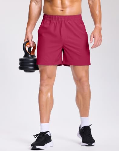 Image of GGJ Men's Lightweight Athletic Shorts with 2 Zipper Pockets 7 inch /9 inch /5 inch Gym Workout Running Quick Dry Tennis Shorts for Men