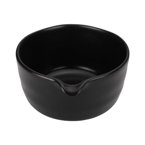 BambooMN Matcha Traditional Tea Bowl With Spout, Black, 1 Piece