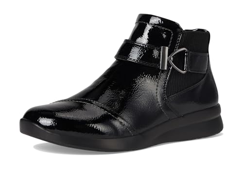 Bottines Clarks Ellowyn Strap confortables pour pieds larges en verni noir 39 - 7