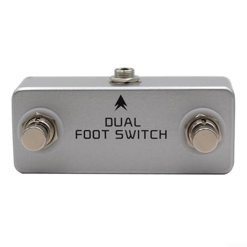 Feegow Dual Fußschalter Pedal für Gitarreneffekt, Dual Latching Fußschalter Mini Instrument Audio Kanal Auswahl Schalter (Entriegelung Dual Switch)