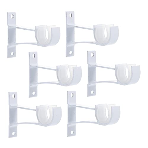 GRIRIW 1 Set Curtain Rod Brackets Holders for Roman Rods Easy to Install Modern Design for Bedroom Living Room Office and More Heavy Duty with Screws Included