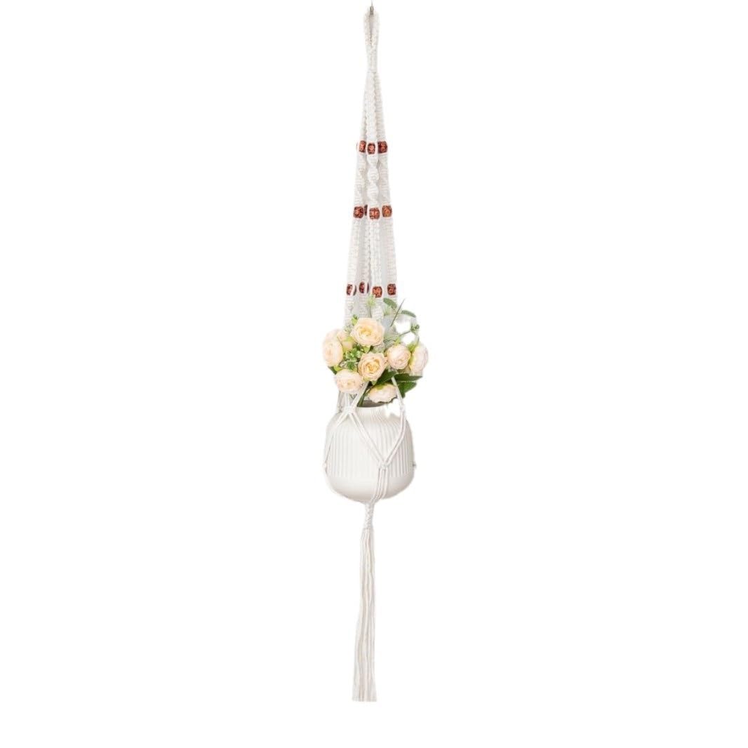 Wind Chime Macrame Plant Hanger Elegant Hanging Plant Holder for Indoor Outdoor Plants Sturdy Hanging Planters Windchime