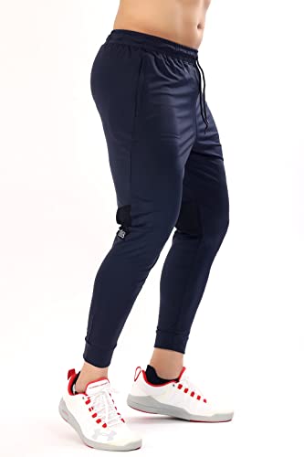 Image of FUAARK Men's Nylon Lycra Stretchable Jogger Trackpants with Zipper Pockets