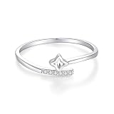 Skcess 9K/14K/18K Oro Blanco/Platino 950 Anillos Mujer Anillos Mujer Diamante Blanco, 53 (16.9), Diamante, Diamante