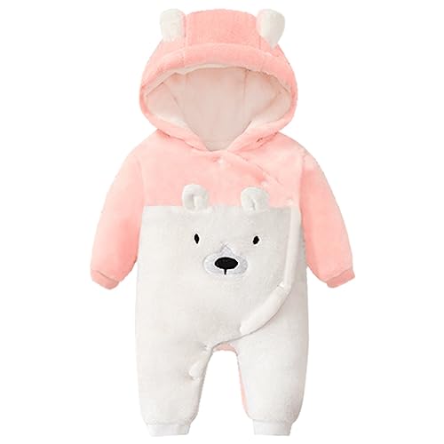 Image of Fairy Baby Newborn Baby Snowsuit Bear Onesie Romper Winter Warm Coat Infant Fleece Footie Jumpsuit for Girls Boys 0-18M