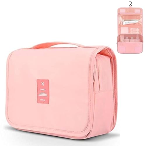 Image of Handcuffs Polyester Toiletry Kit Bag | Makeup | Pouch | Travel | Cosmetic | Storage | Organizer | Hanging | Grooming | Professional | Make Up | Artist | Case (Light Pink)