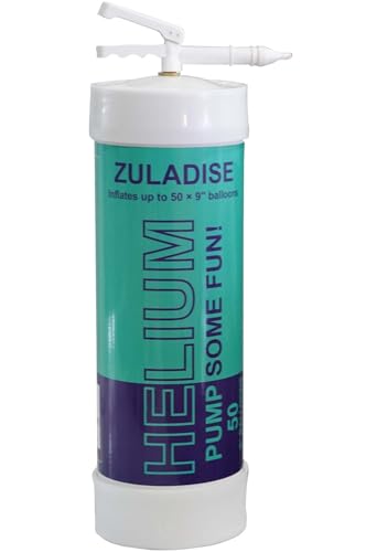 ZULADISE Helium Tank for Balloons at Home Fills Up to 50 9 Balloons Compact Disposable Helium Cylinder 100 gal (380 L) Capacity High Pressure Portable Party Balloon Pump
