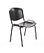 Notek Srl Set di 6 sedie per Sala d'attesa Ufficio riunione Meeting, impilabili in plastica (Nero) (Nero)