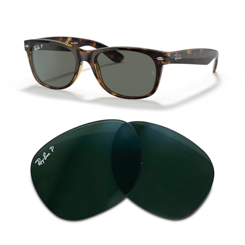 Ray-Ban Original NEW RB2132 902/58 55MM New Wayfarer Crystal G-15 Green Polarized Replacement Lenses +BUNDLE with ACCESSORY EYEWEAR KIT