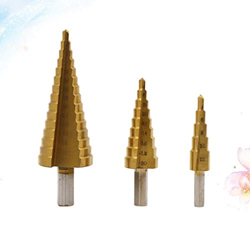 ULTECHVO 3 peças de ponta de cone de passo de aço de alta velocidade, cabo triangular métrico de tit