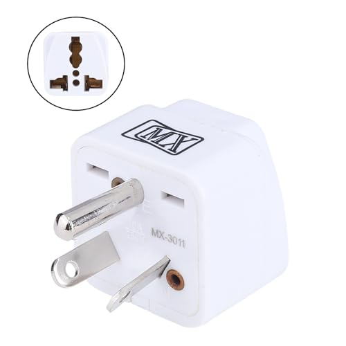 Image of MX Universal 3‑Pin Type H Travel Adapter Plug (India to Australia, NZ, Israel & More) - 3 AC Ports, 2500 W, White