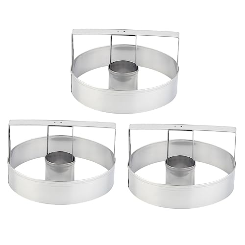 CIYODO 3pcs Stainless Steel Biscuit Molds Pressing Molds for Baking Cookies Easy to Baking Tools for Home Professional Use Silver Color