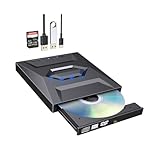 Generisch Ultraschlankes externes Blu-ray-DVD-Laufwerk, USB 3.0 und Typ C, optischer 7-in-1-Brenner mit SD-Kartenleser, tragbarer CD/DVD-Player for Laptop, Desktop, PC, Mac, Linux