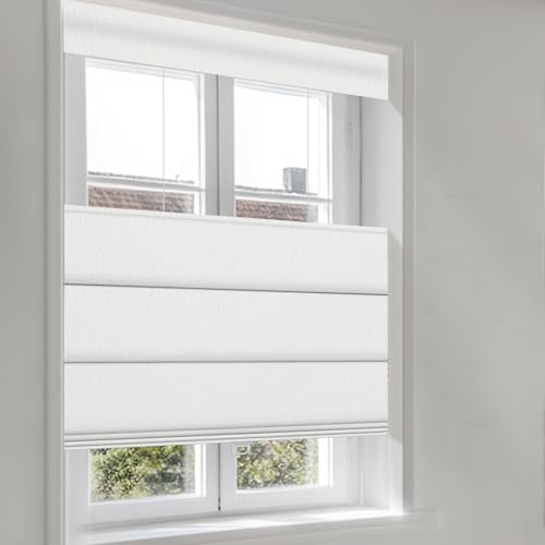 PQRSHADE NO Drill NO Tools Roman Shades Top Down Bottom Up for Interior Windows, Custom Room Darkening Blackout Roman Window Shade, Cordless Thermal Insulated Window Shades(71