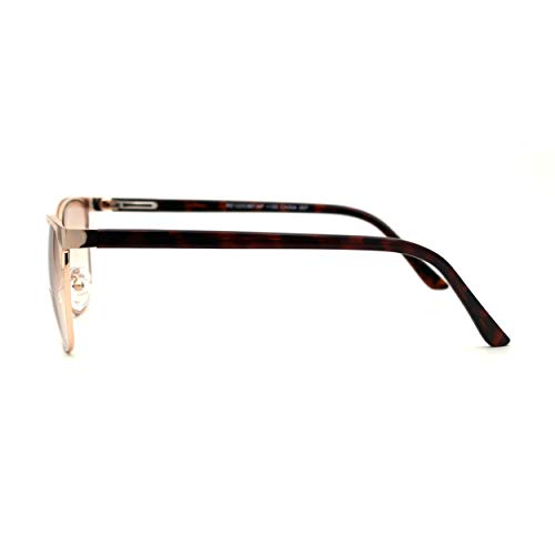 Mens 90s Fashion Metal Rim Rectangle Bifocal Light Sunglasses Reader Gold +1.53