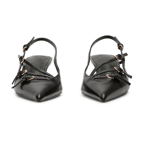 Yishaweiqi Slingback Kitten Heels for Women Buckle Straps Slip On Pointed Toe Heels Back Strap Heeled Sandals Comfortable Dress Pumps Shoes4