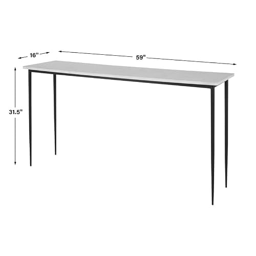 Uttermost Nightfall White Marble Console Table #TOP17