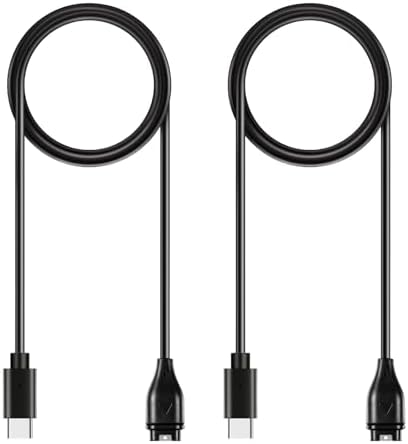 AWINNER Compatible with Garmin Watch Charger, USB-C Cable, 3ft, 2-Pack, Black